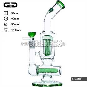 Grace Glass Nautilus Bubbler Glass Bong with 8Arm Green 31cm