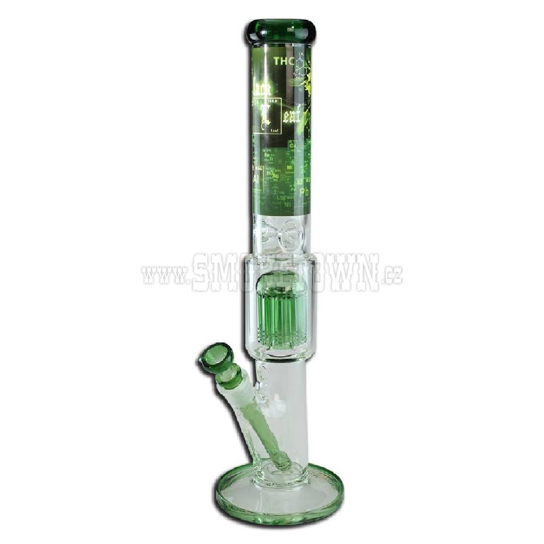 Black Leaf Cylinder Icebong 8-Arm Percolator Green 45cm