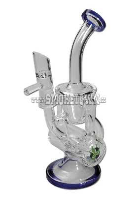 Black Leaf Recycler Glass Bong with 3 Tubes 22cm