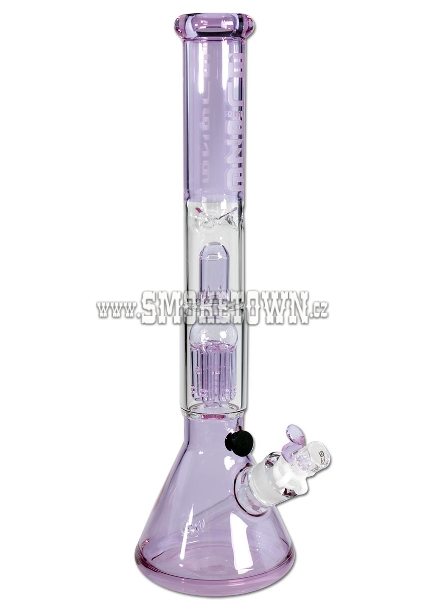 BLAZE GLASS Flask Bong Ice 6-Arm Perco purple blue 49cm