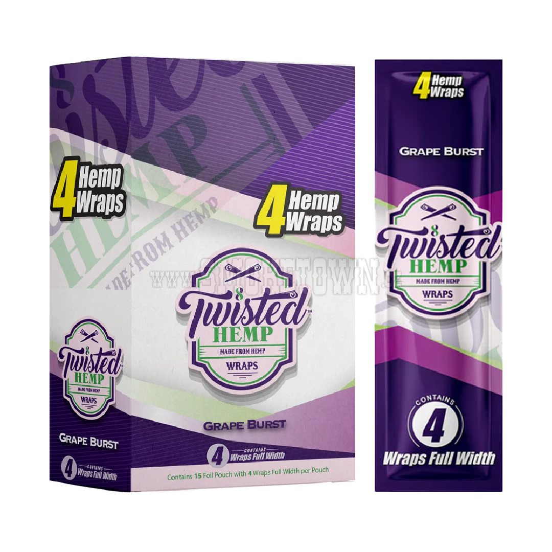 Twisted Hemp Blunt Wraps Grape Burst