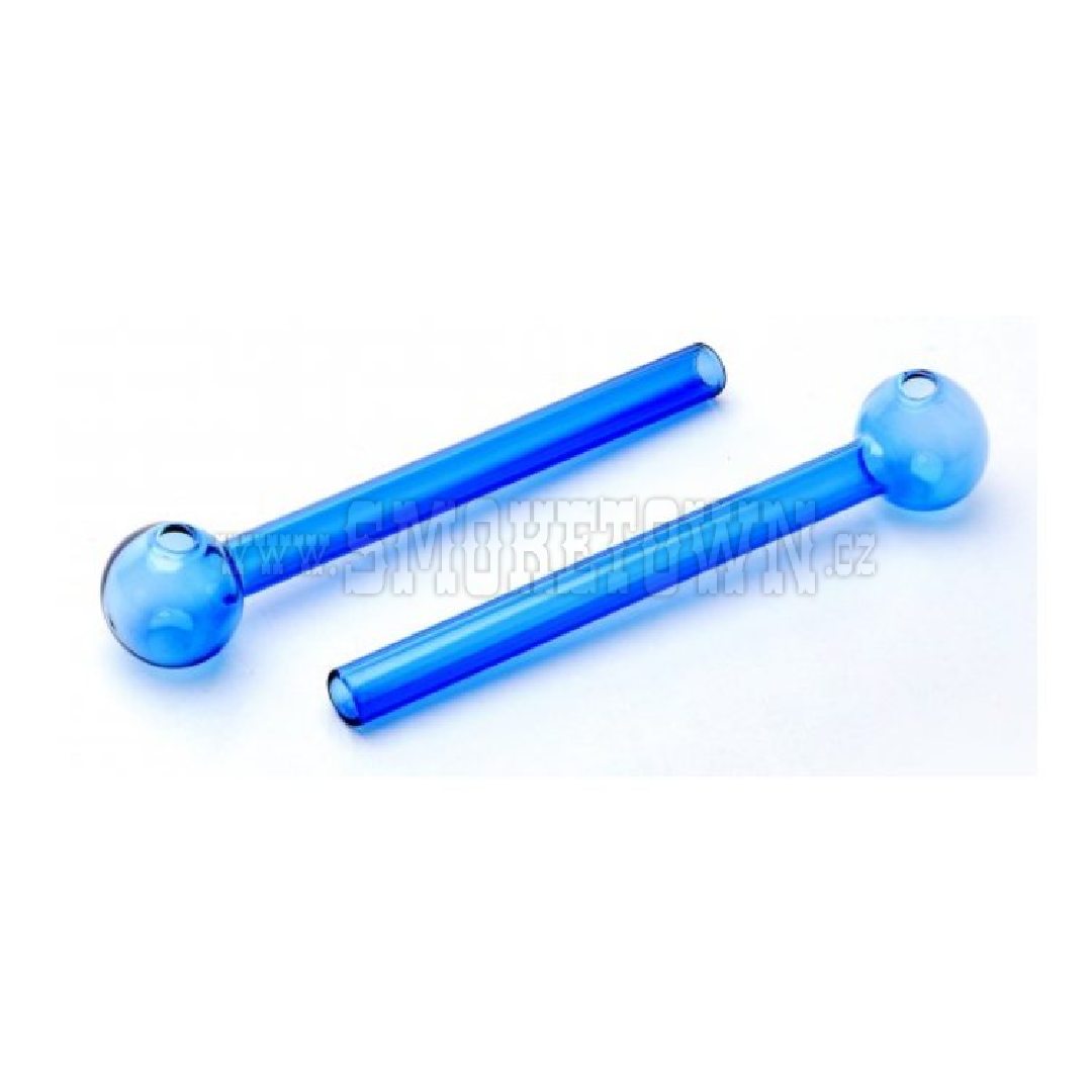 Glass Oil Pipe Blue 15cm