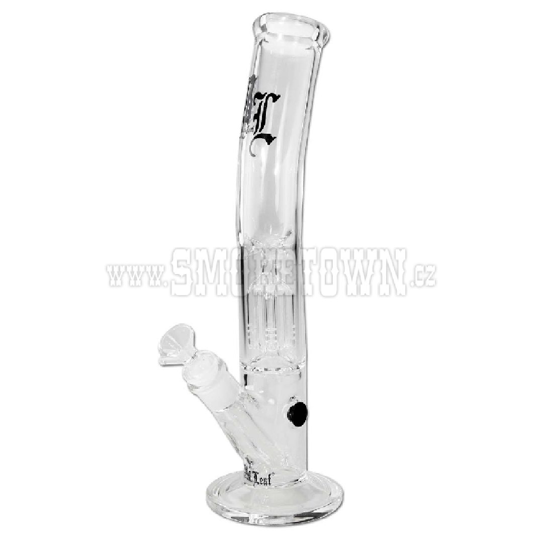 Black Leaf Ice Bong with Percolator White