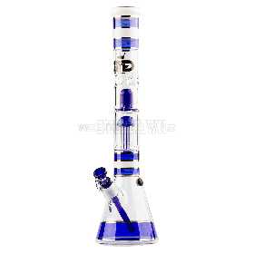 Grace Glass Golden Line Blue Beaker Bong 46cm