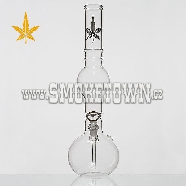 Gold Line Glass Bong Double Flask 39 cm 2